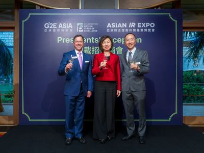 (From left) Bill Miller, President & CEO of the American Gaming Association; Linda Chen, President, Vice Chairman, and E