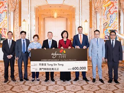 Wynn donates MOP 600,000 in support of the Tung Sin Tong fundraising campaign for 19 consecutive years