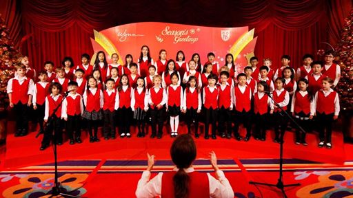 國際學校兒童合唱團為永利澳門的節日歡慶拉開序幕