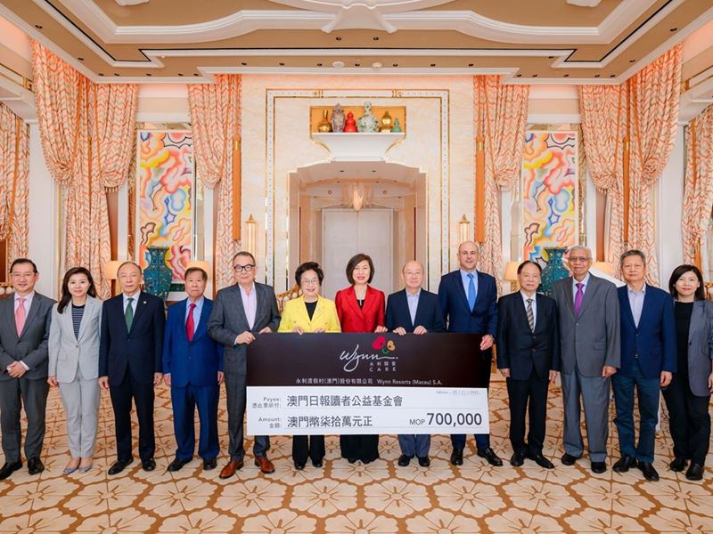 Wynn donates MOP700,000 to the Charity Fund from the Readers of Macao Daily News