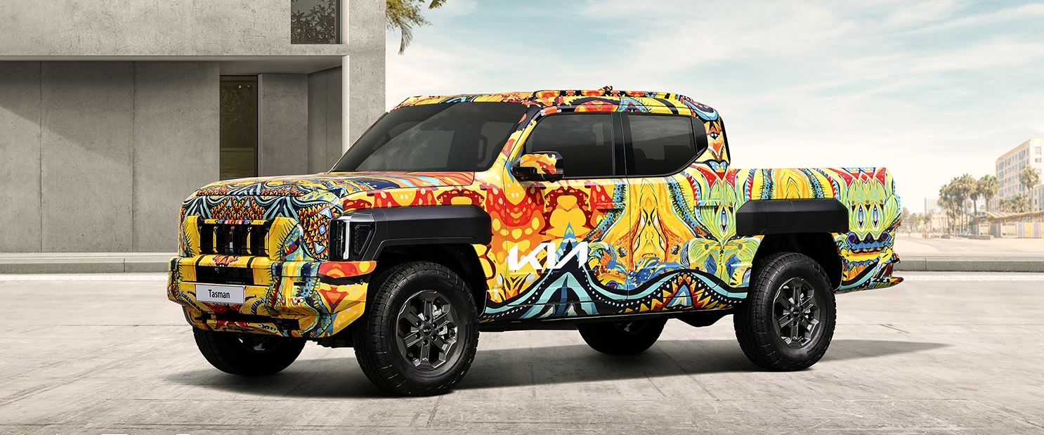Kia unveils unique camouflage for its first ever Tasman pickup truck