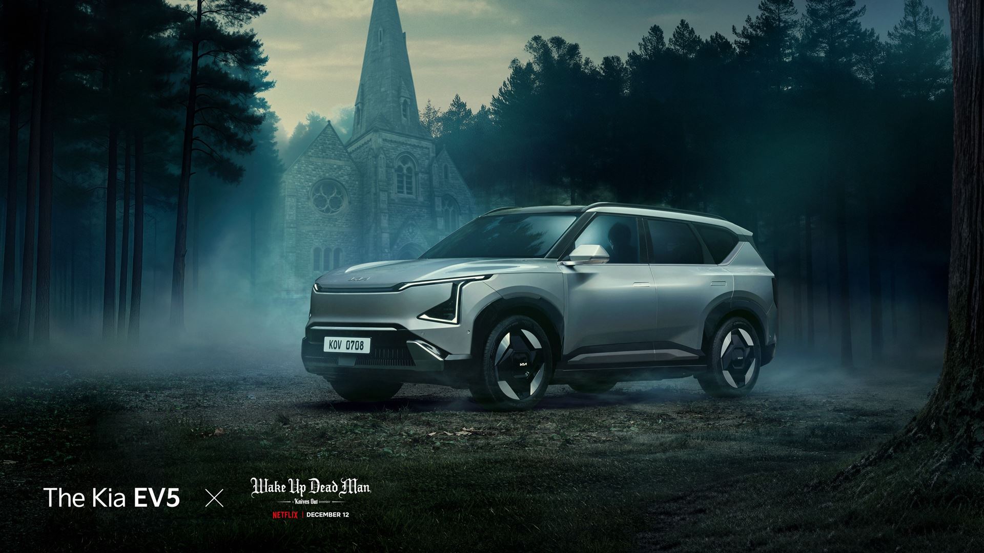 The Kia EV5 x Wake Up Dead Man A Knives Out Mystery Collaboration