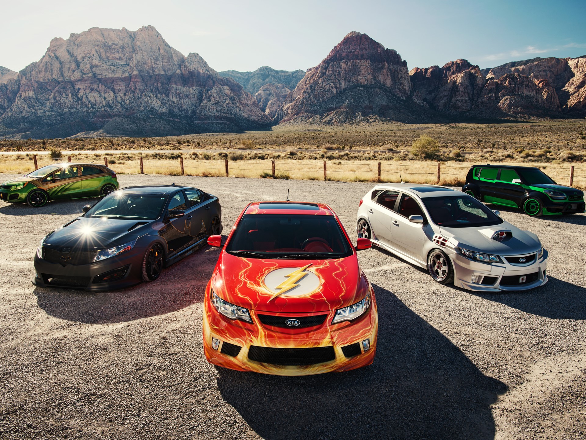 Kia Motors America and DC Entertainment assemble the Justice League vehicles for SEMA Show 2012