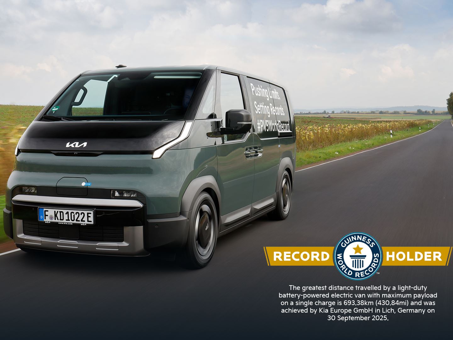 Kia PV5 Cargo sets a GUINNESS WORLD RECORDS title