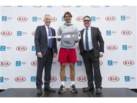 From left_Craig Tiley (TA CEO) Rafael Nadal (Kia Ambassador) & Damien Meredith (KMAu COO)