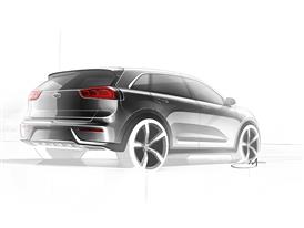 Kia Niro Production Model Rendering (rear quarter) Kia Niro Production Model Rendering (rear quarter)