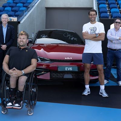 (From left) Craig Tiley, Tournament Director of the Australian Open; Dylan Alcott, wheelchair tennis player; Rafael Nada
