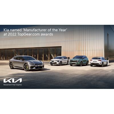 Kia named ‘Manufacturer of the Year’ at 2022 TopGear.com Awards