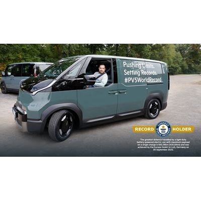 Kia PV5 Cargo sets a GUINNESS WORLD RECORDS™ title Kia PV5 Cargo sets a GUINNESS WORLD RECORDS™ title