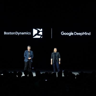 (From left) Alberto Rodriguez, Director of Atlas Behavior at Boston Dynamics; Carolina Parada, Head of Robotics at Googl