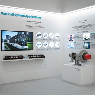 Hyundai Motor Group Exhibition Booth at H2 FC EXPO Tokyo Japan HTWO Brand and Hydrogen Refueling Solutions