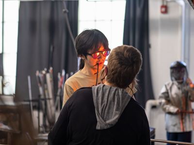 Students are experimenting with optics to explore perception and imaging in the RISD x Hyundai Research Collaborative st