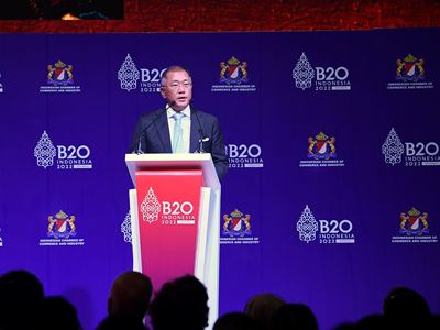 Hyundai Motor Group Executive Chair Euisun Chung, today delivered a keynote speech at the 2022 B20 Summit in Bali
