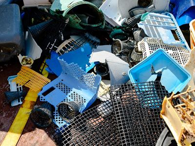 Kia X The Ocean Cleanup record catch, Victoria (CA) Ocean plastics closeup