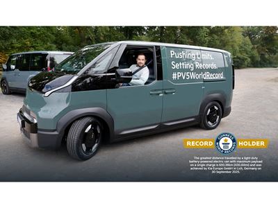 Kia PV5 Cargo sets a GUINNESS WORLD RECORDS™ title Kia PV5 Cargo sets a GUINNESS WORLD RECORDS™ title