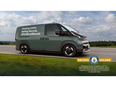 Kia PV5 Cargo sets a GUINNESS WORLD RECORDS™ title Kia PV5 Cargo sets a GUINNESS WORLD RECORDS™ title