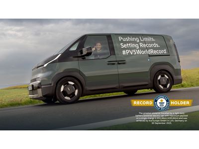 Kia PV5 Cargo sets a GUINNESS WORLD RECORDS™ title Kia PV5 Cargo sets a GUINNESS WORLD RECORDS™ title