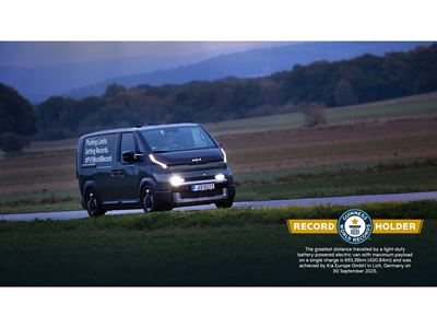 Kia PV5 Cargo sets a GUINNESS WORLD RECORDS™ title Kia PV5 Cargo sets a GUINNESS WORLD RECORDS™ title