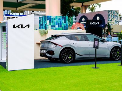 EV6 on display at the Kia booth in Melbourne Park