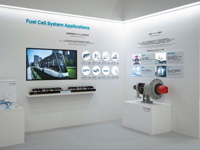 Hyundai Motor Group Exhibition Booth at H2 FC EXPO Tokyo Japan HTWO Brand and Hydrogen Refueling Solutions