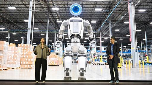 From left Aya Durbin Humanoid Application Product Lead at Boston Dynamics Zachary Jackowski Vice President and Gene