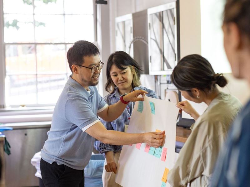 Hyundai Motor Group designers and engineers working with faculty and staff in RISD's Edna W. Lawrence Nature Lab in...