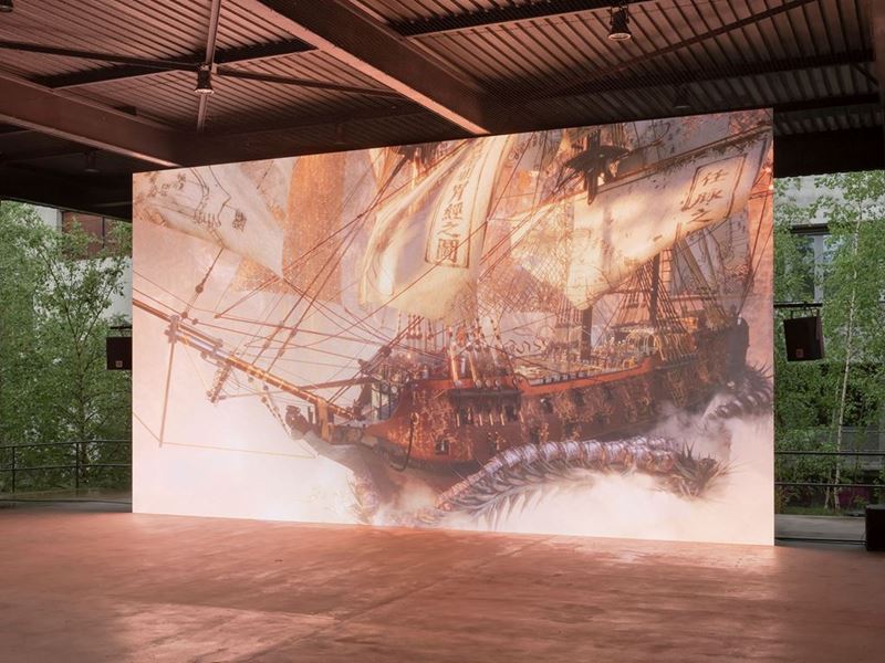 Installation view of the 6th VH AWARD premier screening at HEK (House of Electronic Arts)