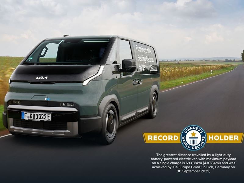 Kia PV5 Cargo sets a GUINNESS WORLD RECORDS™ title Kia PV5 Cargo sets a GUINNESS WORLD RECORDS™ title