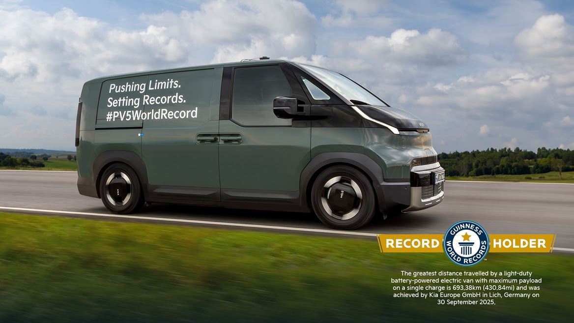 Kia PV5 Cargo sets a GUINNESS WORLD RECORDS title