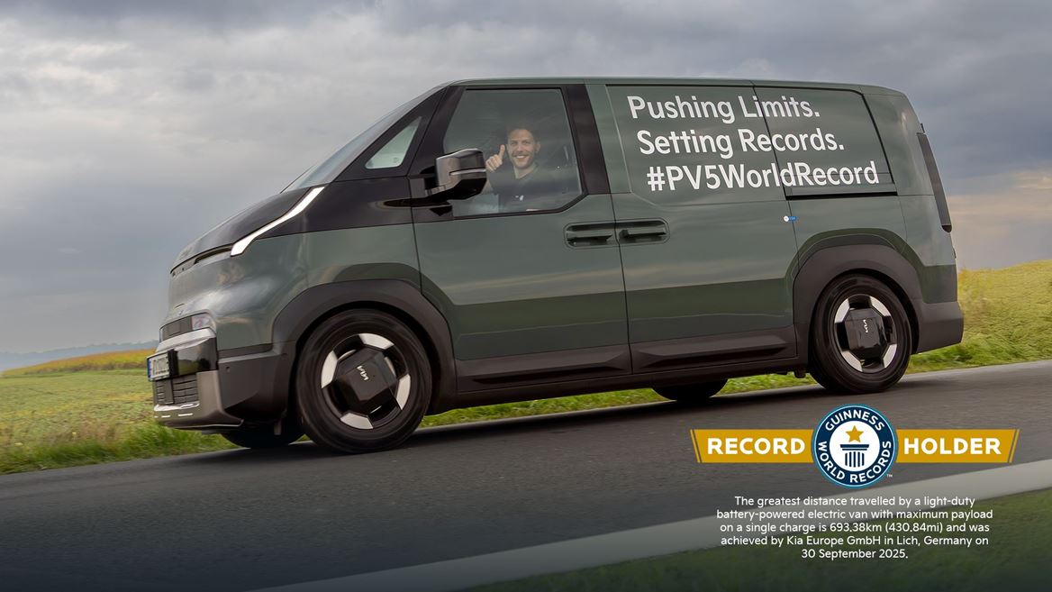 Kia PV5 Cargo sets a GUINNESS WORLD RECORDS title