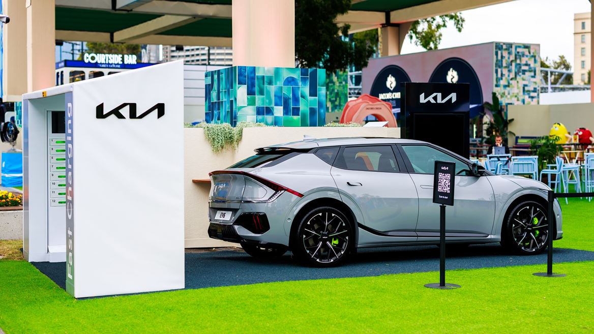 EV6 on display at the Kia booth in Melbourne Park