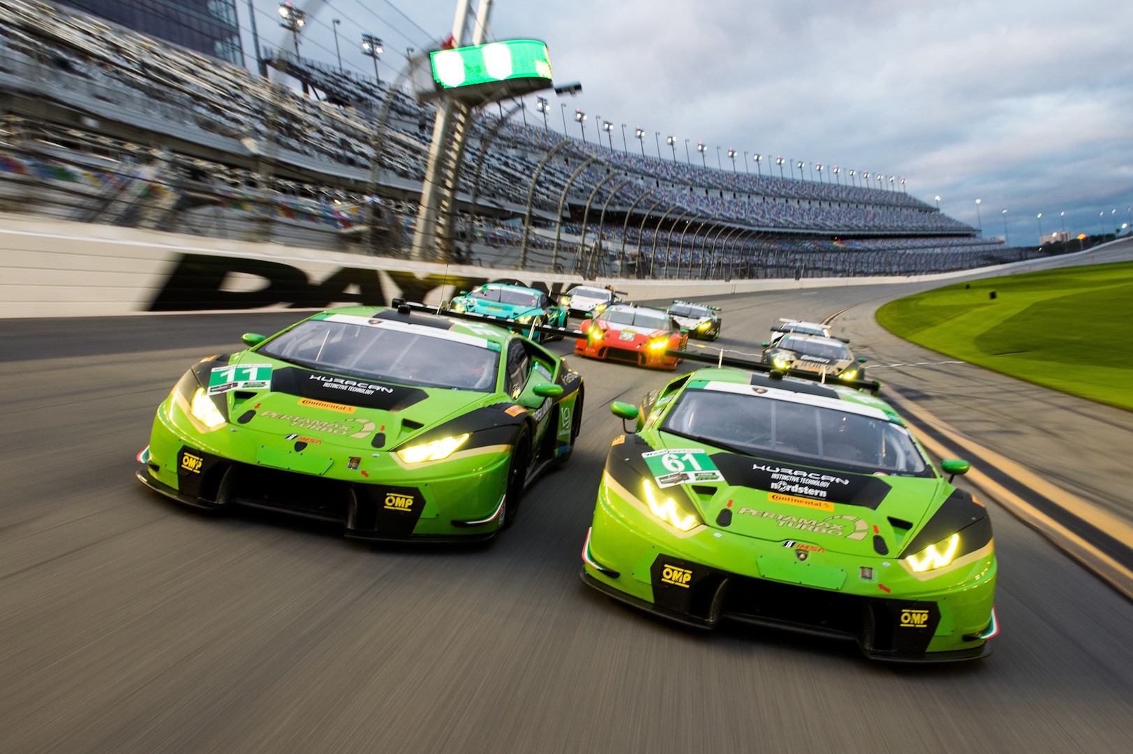 Lamborghini sets an attendance record at the Daytona 24 Hours with eight  Huracán GT3s at the start