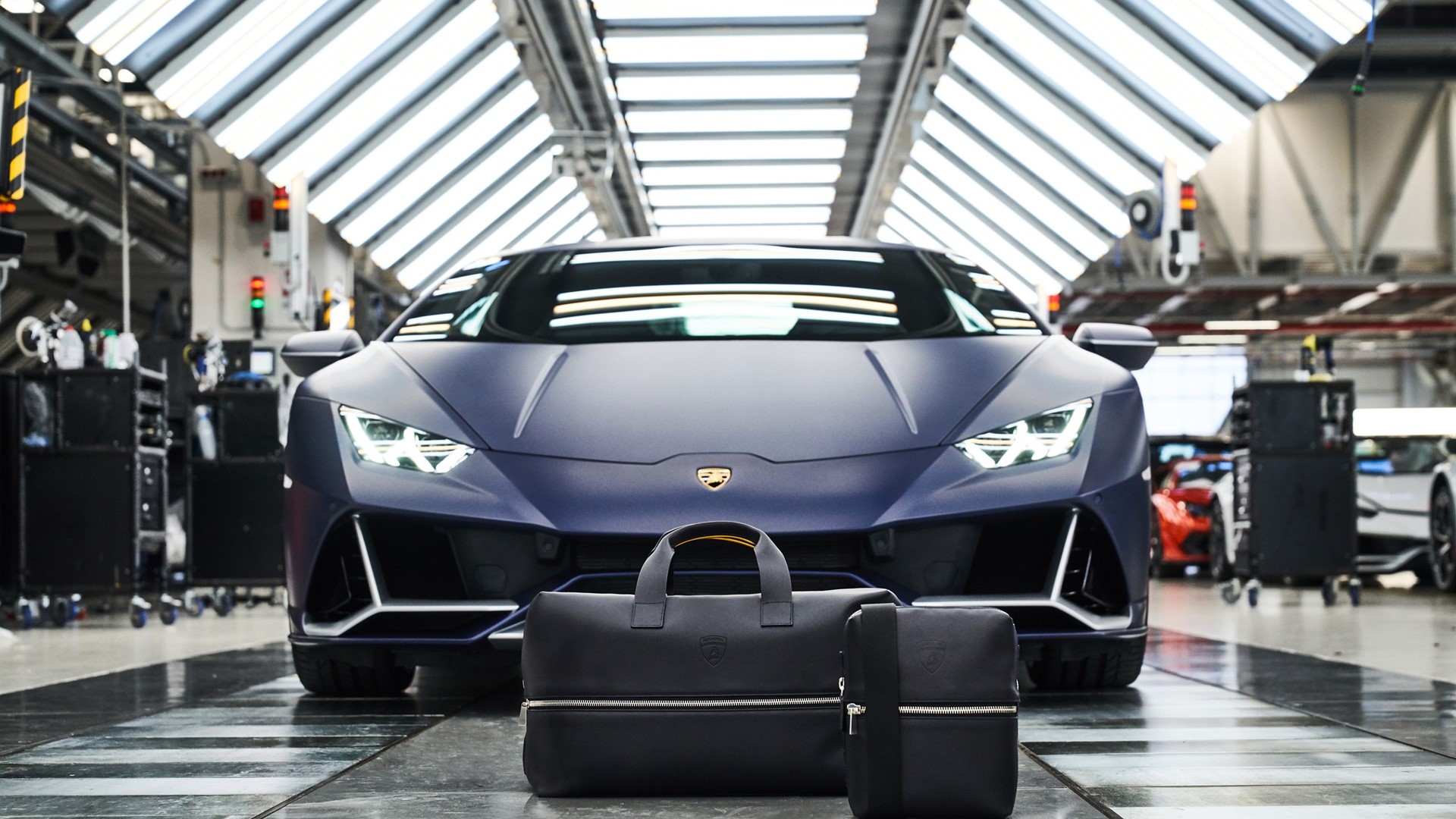 Automobili Lamborghini Leather Goods and Travel Collection - Leather Travel Bag and Messenger Bag