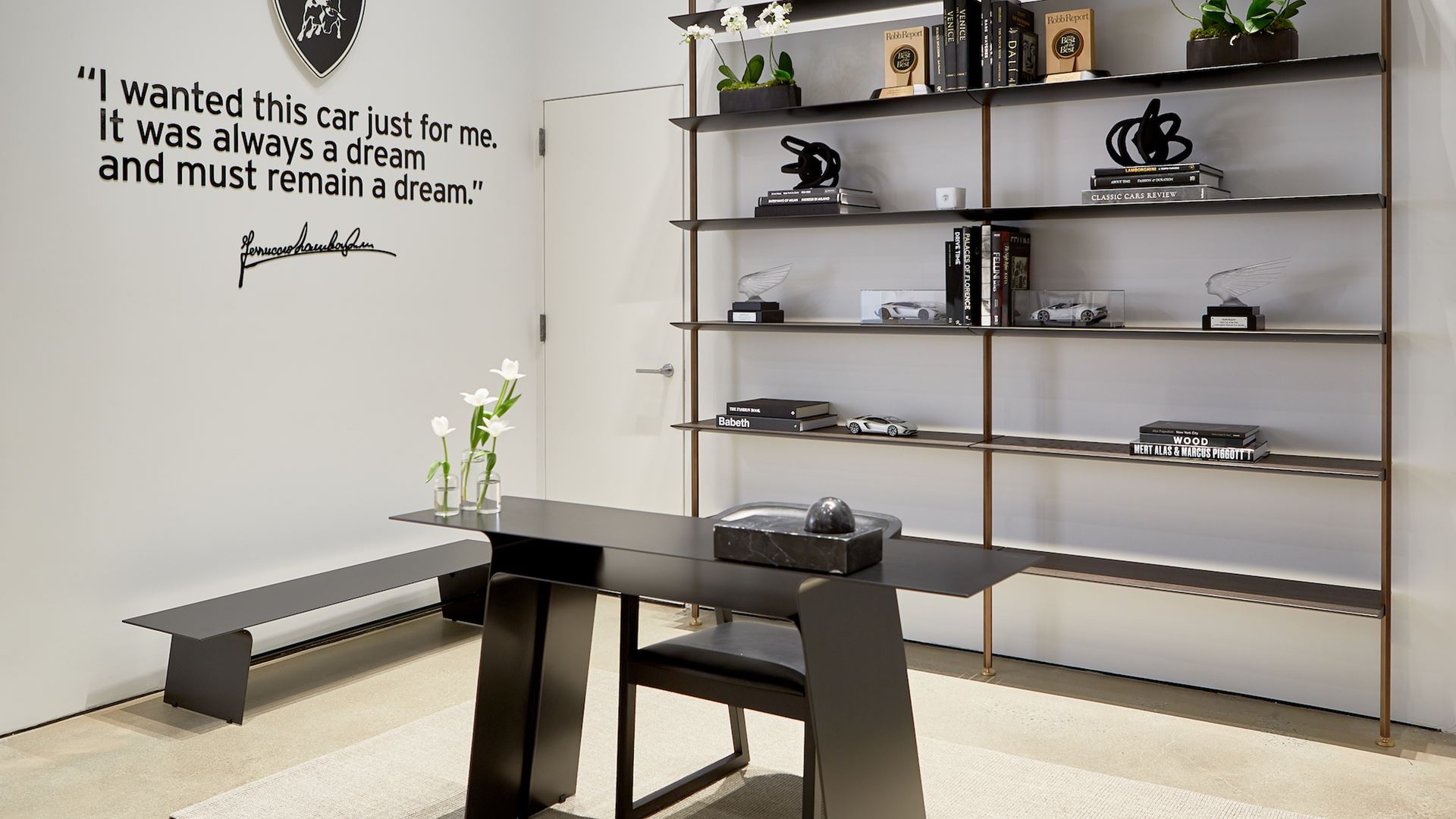 Lamborghini Lounge NYC - Entrance Shelf