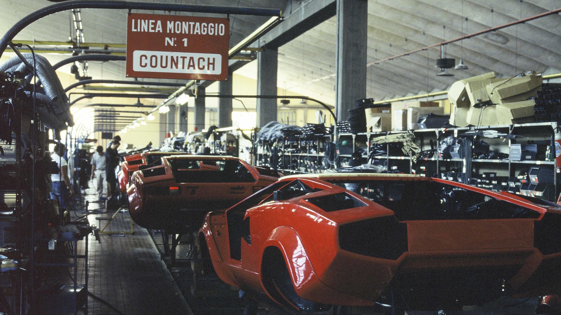 Old 1974 2024 50 years since production of the first Lamborghini Countach