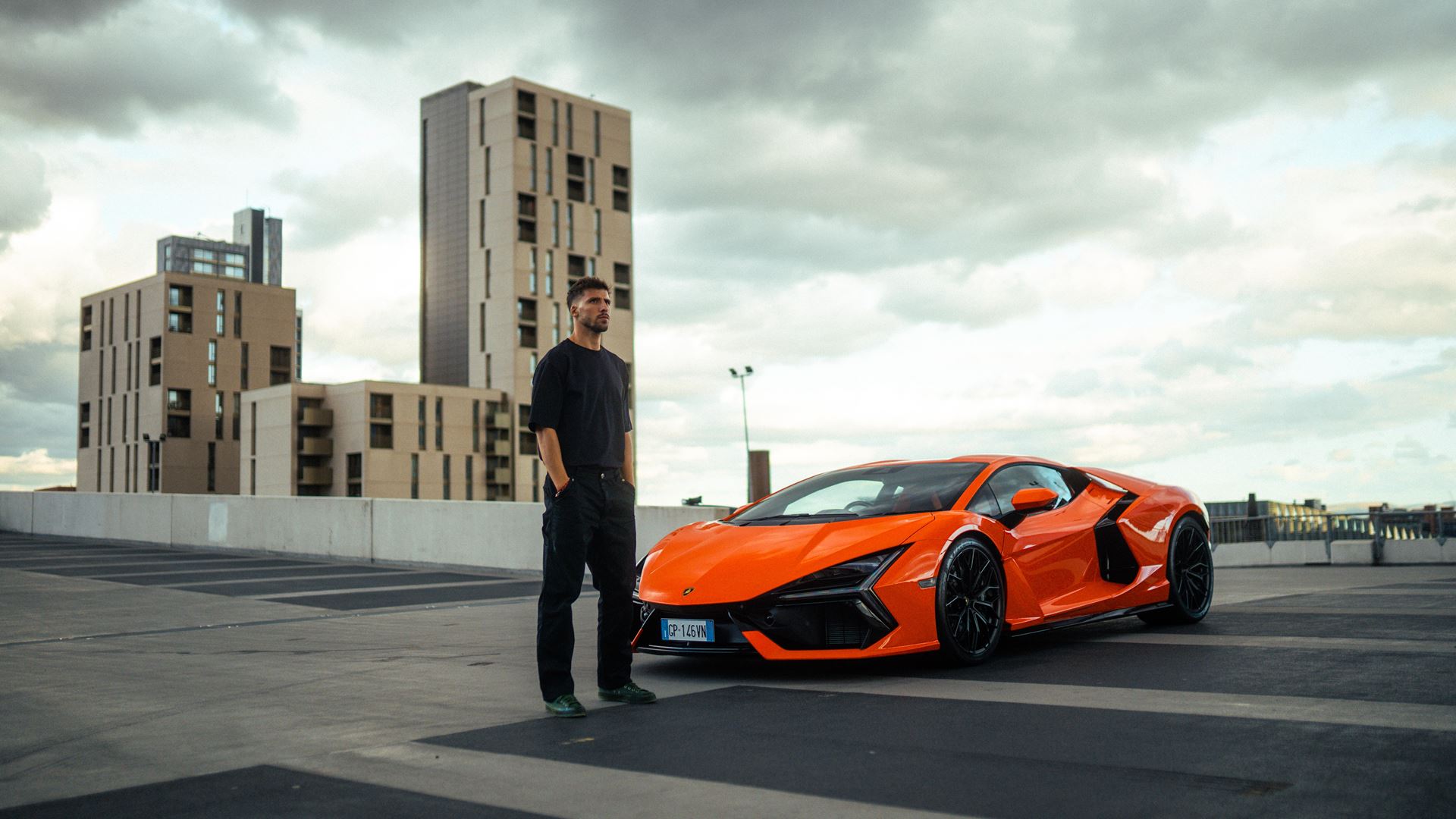 R ben Dias and Lamborghini Revuelto Manchester