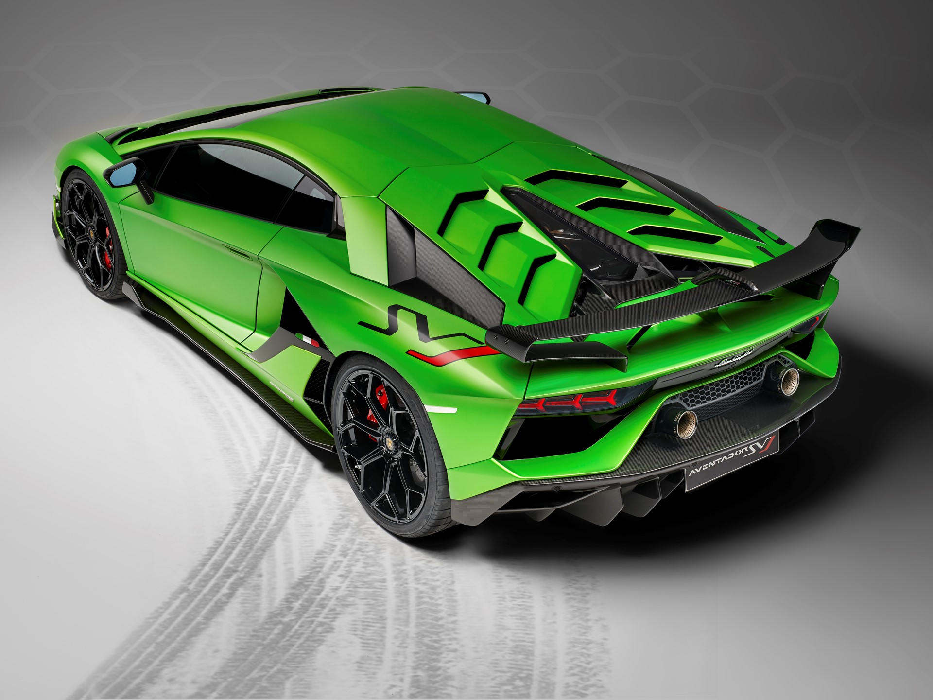 Aventador SVJ Studio Green 3-4 back