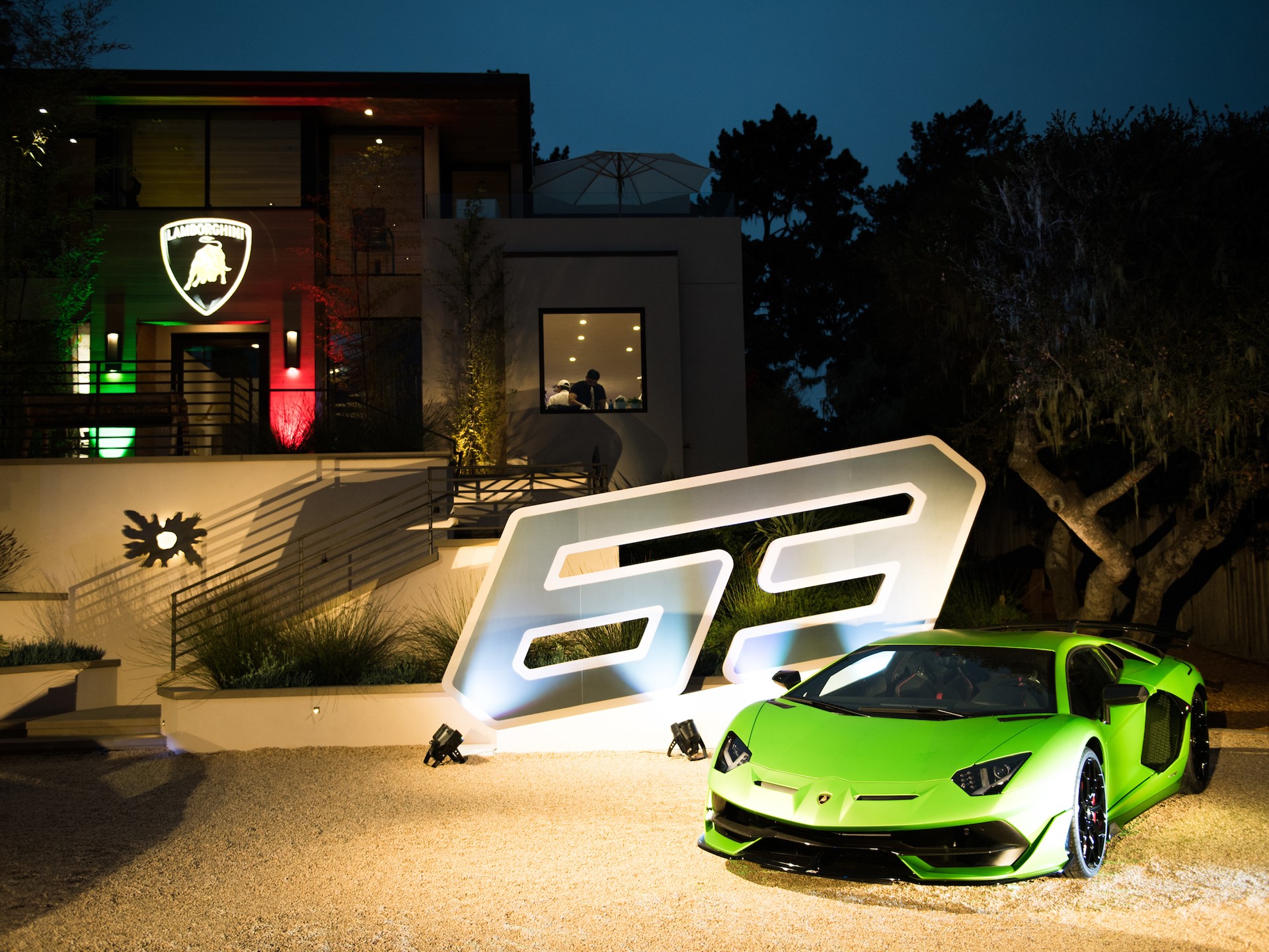 Aventador SVJ on display at Lamborghini Lounge Monterey