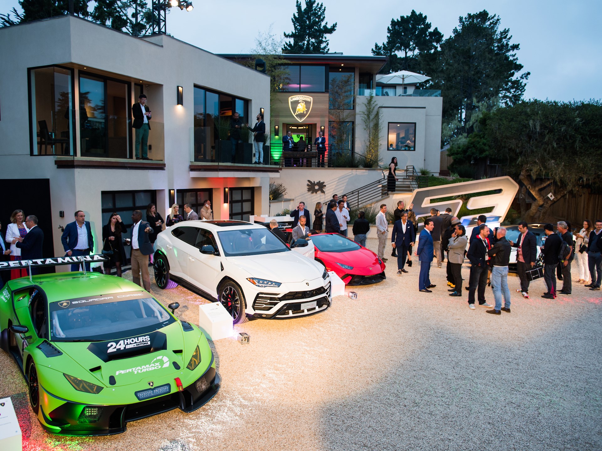 Lamborghini Models on display at Lamborghini Lounge Monterey