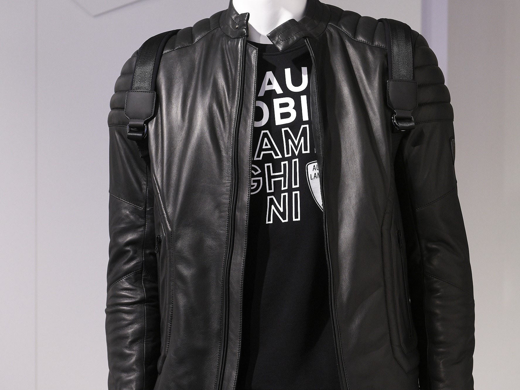 Automobili Lamborghini Menswaear Collection AI20-21 - Black leather biker