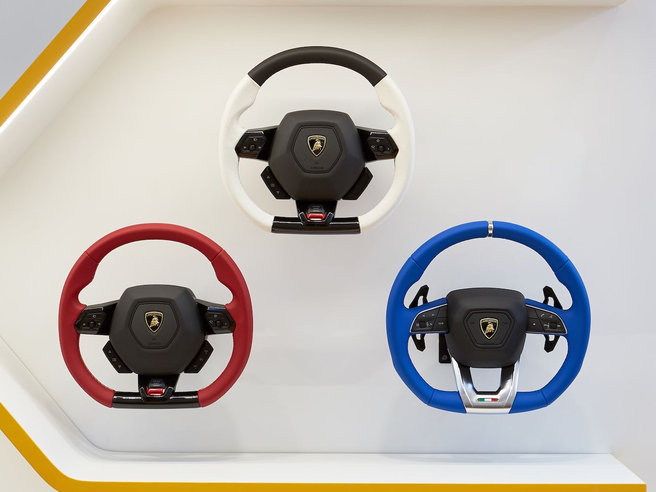 Lamborghini Lounge NYC - Ad Personam Room (steering wheel)