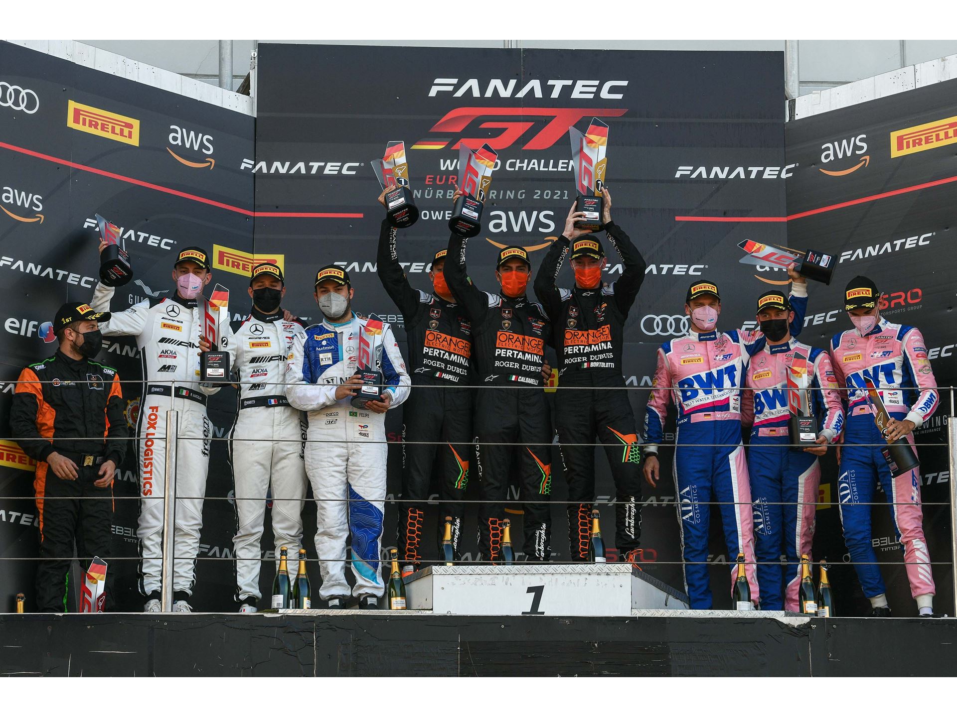 GT World Challenge Europe Nürburgring - Marco Mapelli - Mirko Bortolotti - Andrea Caldarelli - Podium