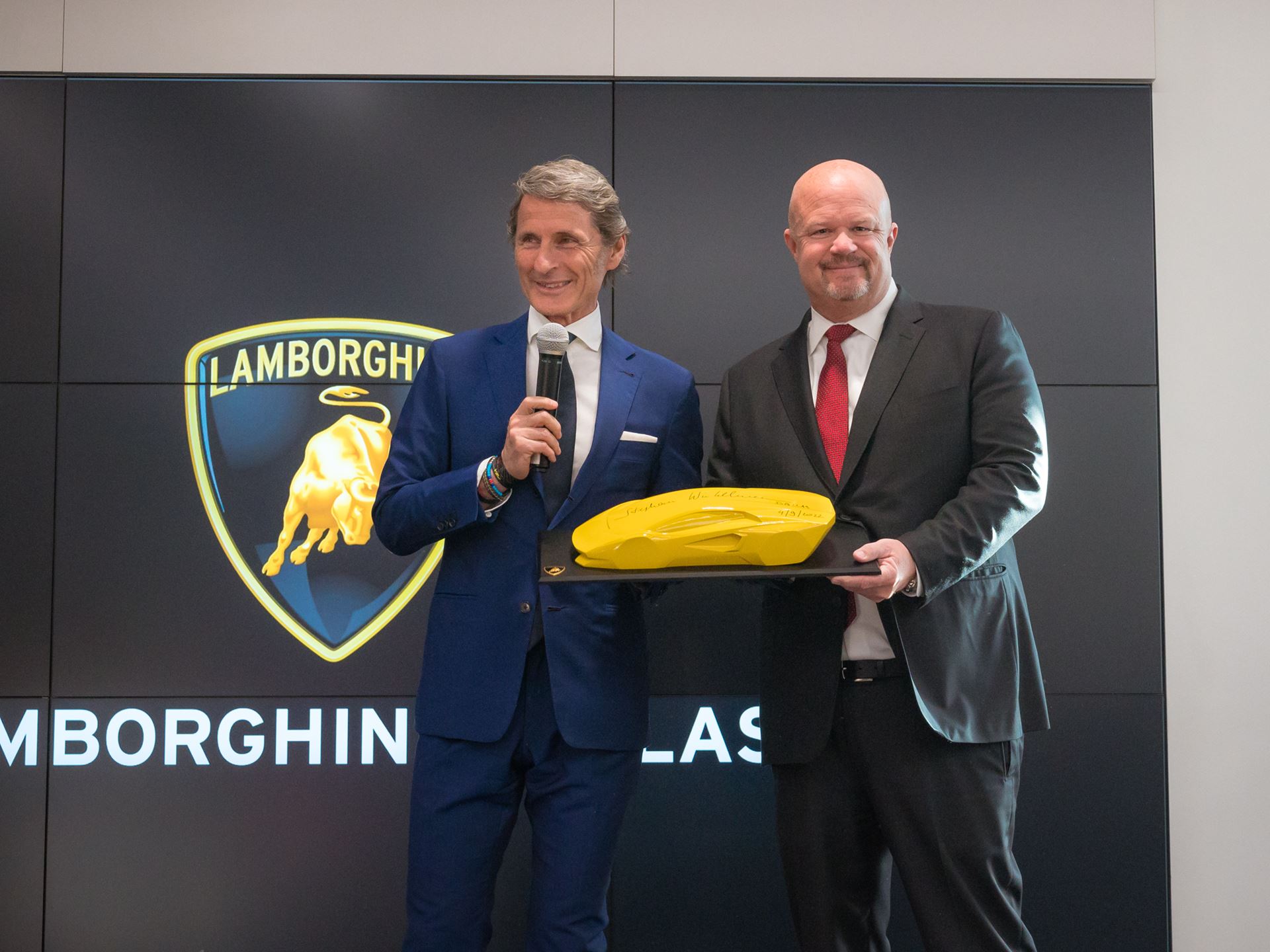 Stephan Winkelmann at the opening of Lamborghini Dallas