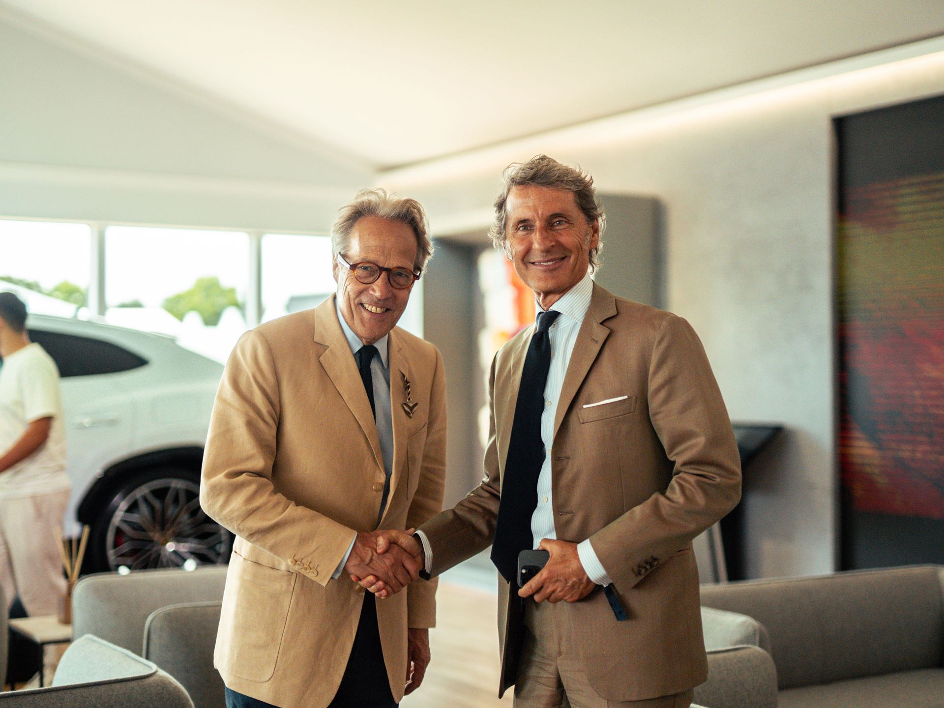 Duke of Richmond and Stephan Winkelmann Chairman and CEO Automobili Lamborghini