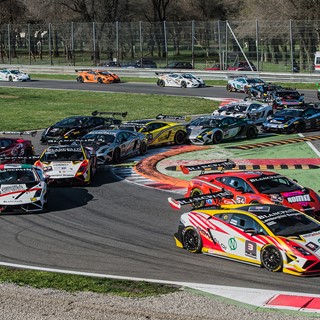 Race action at Monza from Lamborghini Blancpain Super Trofeo's European sister series