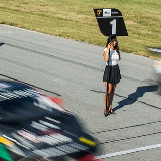 Lamborghini Super Trofeos pass grid girl ahead of race 2