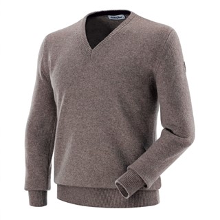 Classic - Vee neck Cashmere Sweater Light Taupe