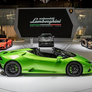 Lamborghini stand at Geneva Motor Show 2019
