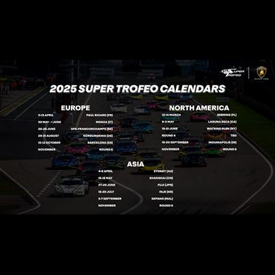 2025 Lamborghini Super Trofeo calendars