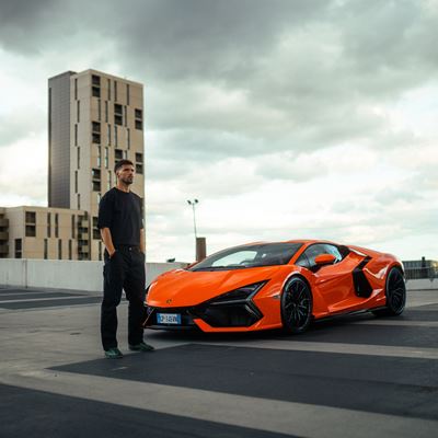 R ben Dias and Lamborghini Revuelto Manchester